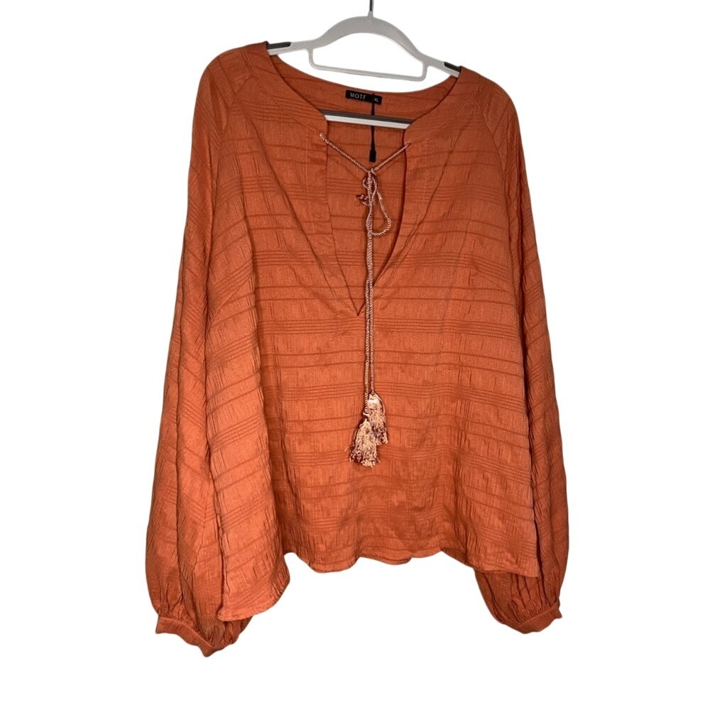 MOTF salmon pink balloon sleeve boho blouse size‎ 3x. Boho flowy soft Gypsy